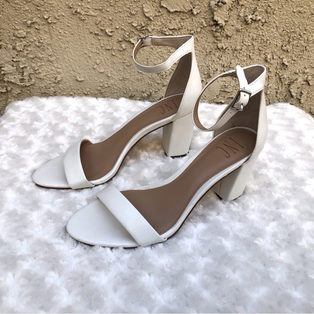 INC Women’s Kivah Two-Piece Sandal White Size 8.5